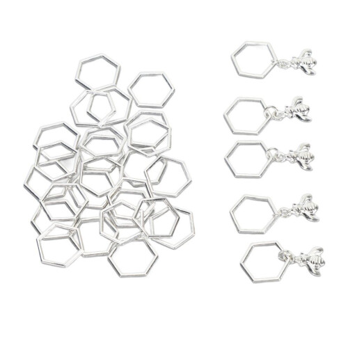 30 st stickningsmaskmarkörer metall hexagonal virkning 2