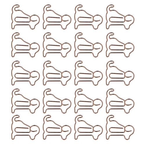 20 clips de papel con forma de perro y rosa 2