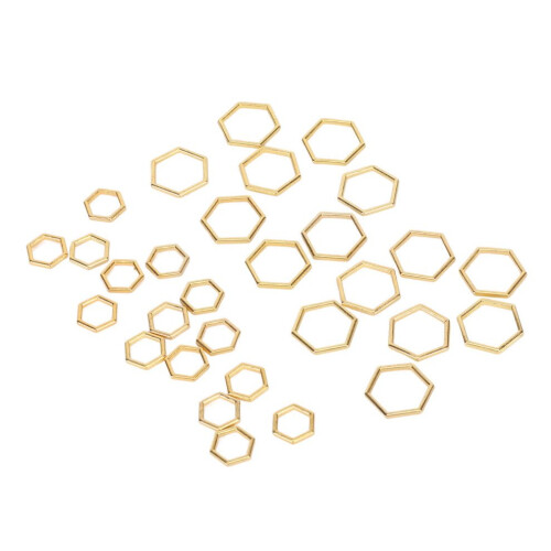 30pcs Hexagonal Knitting Stitch Markers Plating 2