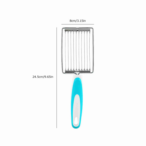Versatile Kitchen Cutter for Cheese Ham & More - Blue Stainless Steel 1