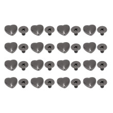 20 stuks hartvormige klinknagels 10 mm metalen decoratieve hartjes