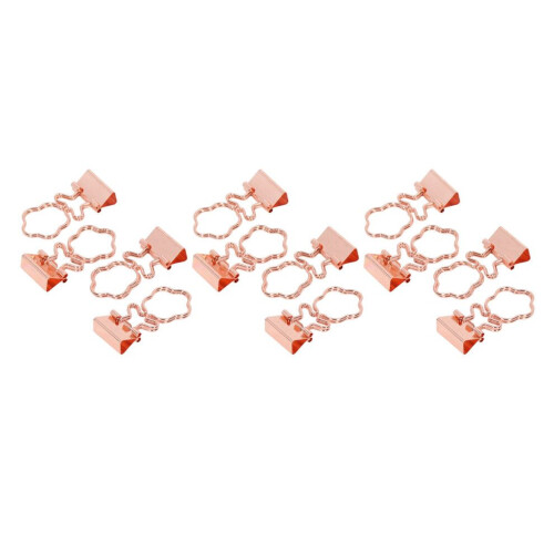 15 roségoldene Binderclips mit starker Klemmkraft 2