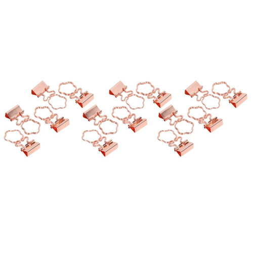 15 roségoldene Binderclips mit starker Klemmkraft 1