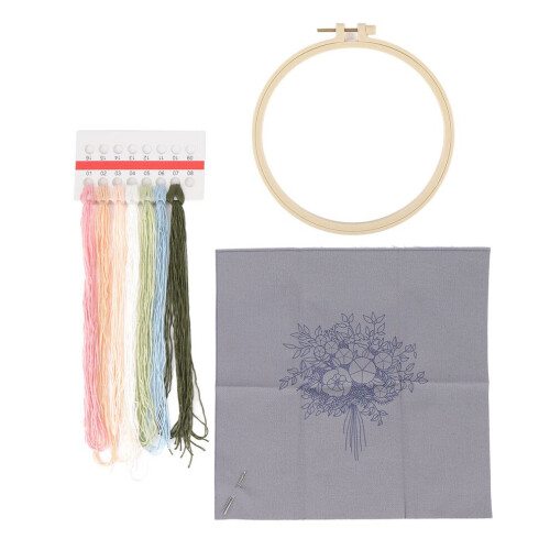 3D Blombroderi Startpaket DIY Stämplat