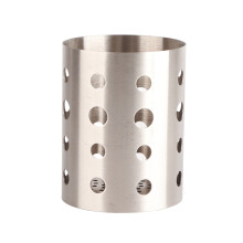 Elegante porta-utensílios em aço inoxidável para bancadas de cozinha com função de drenagem rápida. Organizador estiloso para armazenar