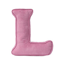 Pink Letter Plush Pillow Corduroy Initial Letter Shaped Throw Pillow Alphabet AZ Sofa Bedroom Living Room Decor Size L