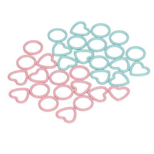 32pcs Knitting Stitch Markers Round Heart Shape 2