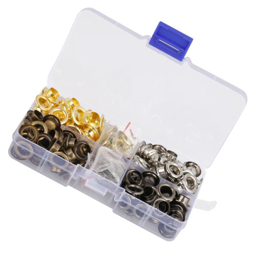 140 Sets/Box 8mm Messing-Ösen-Set Bastelbedarf 1