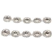 2 stuks stijlvolle schoenclips van kristalglas met strass-steentjes