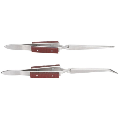 2Pcs Lock Tweezer Fixed Jewelry Soldering Pointed 2
