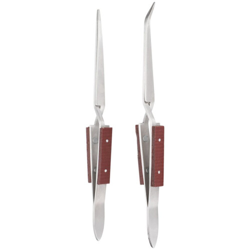 2Pcs Lock Tweezer Fixed Jewelry Soldering Pointed 1