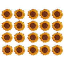 20 stuks geborduurde zonnebloemmotieven om op te naaien of te strijken.