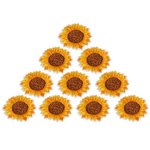 20 Stück Sonnenblumenmuster zum Aufnähen oder Aufbügeln, gestickt 1