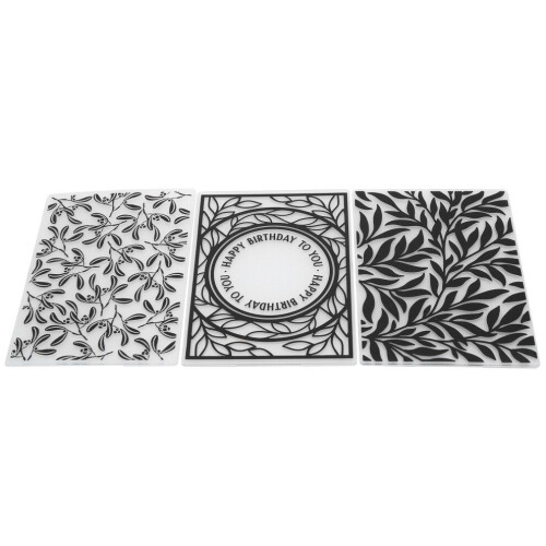 3-teiliges Prägefolder-Set aus Kunststoff mit Prägevorlage 2
