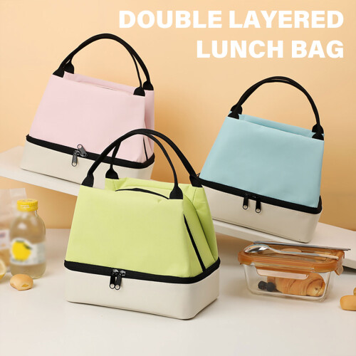 Sturdy Oxford Fabric Lunch Storage Case with Two Distinct-Blue 2