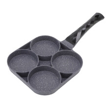 Nonstick 4-Hole Pancake Pan Japanese Style Breakfast Cookware Set Egg Frying Pan with Anti Scald Handle Thickened Pot Body for Omelets Burgers Stone C