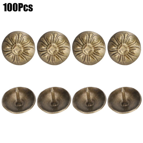 100Pcs 16 x 13mm Bubble Nail Chrysanthemum Pattern 1