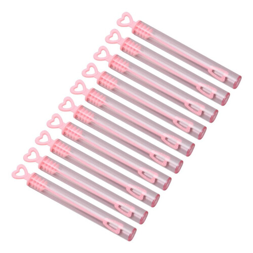 10 varitas de burbujas rosas con forma de corazón transparente 1