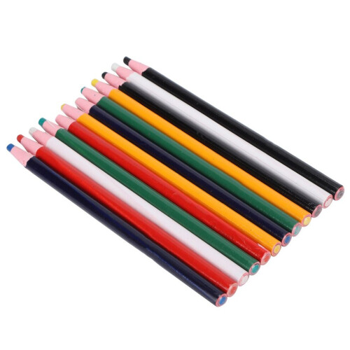 12 crayones de colores despegables para marcar ropa