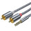 Cable adaptador de interfaz de conector jack de 3,5 mm a 2 machos para 3