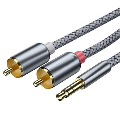 Cable adaptador de interfaz de conector jack de 3,5 mm a 2 machos para 2