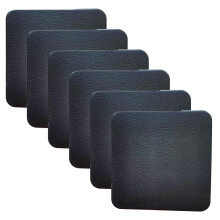 Luxuriöse Getränkeuntersetzer aus Leder, 6er-Set mit elegantem, klassischem quadratischem Design, leicht zu reinigen und schnelltrocknend,