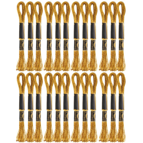 24Pcs Embroidery Thread CrossStitch Glossy Gold 1