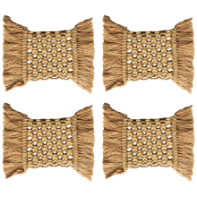 Elegante Boho-Tischdekoration, stilvolle Makramee-Untersetzer, saugfähig, für verschiedene Stile wie Landhaus, Hippie, Boho, neutral, Küstenstil
