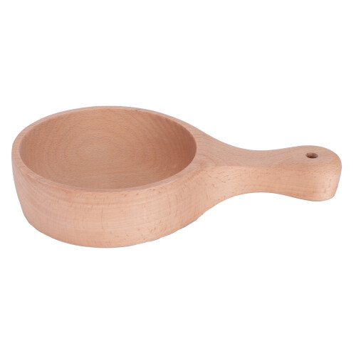 Ξύλινη κουτάλα καφέ, κουτάλι SPA Spoon Sauna Water Scoop με ιαπωνική λαβή από φυσικό ξύλο 1