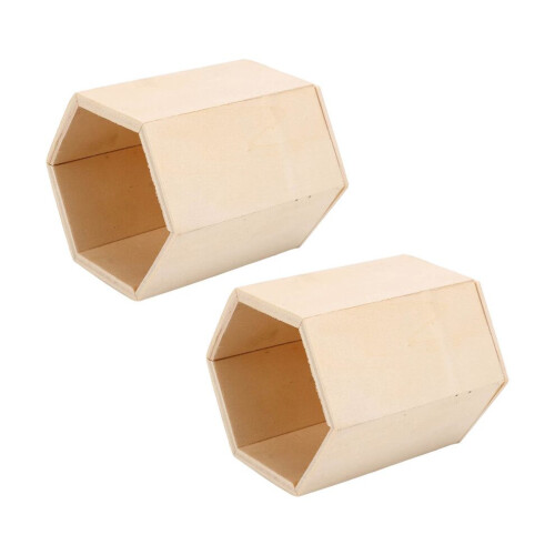 2 portalápices de madera con forma geométrica hexagonal DIY 2