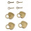 4 Sets Heart Padlock Key Set Decorative Metal 4