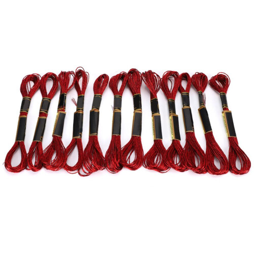 24Pcs CrossStitch Thread Red Embroidery Glossy 2