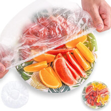 Folie plastică elastică reutilizabilă, capac elastic transparent pentru depozitarea alimentelor, pentru resturi și recipiente deschise, material