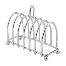 Toaststativ i rustfritt stål, ergonomisk design, brødholder for 6 skiver med rustbestandig finish, stilig, men praktisk toaststativ for