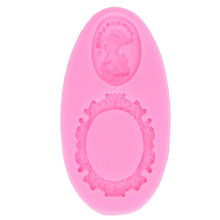 Ferramenta para decoração de bolos com moldura oval vintage, molde de silicone resistente ao calor para decoração de cupcakes e casamentos, molde