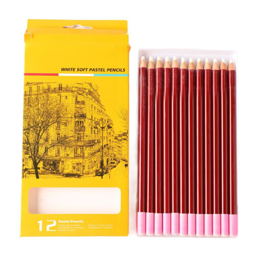 12-pack vita träkolspennor professionella