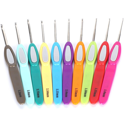 10Pcs Crochet Set Plastic Non Slip Color Handle 2