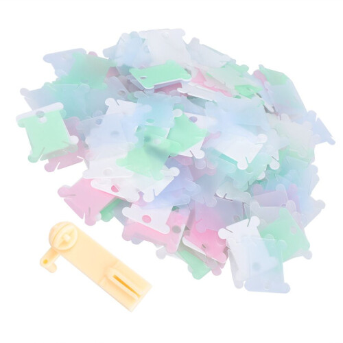 240Pcs Floss Bobbin Card DIY Transparent Plastic 2