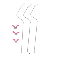 3 agujas para abalorios de 1,2 mm de ojo grande de acero inoxidable
