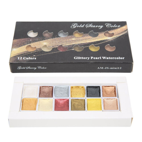 12-teiliges Aquarellfarben-Metallic-Farbsystem 2