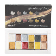12-delige set aquarelverf met metallic kleurensysteem