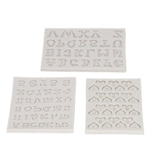 3Pcs Silicone Letter Molds Letters Numbers Design