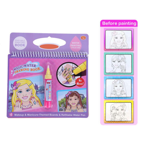 Water Coloring Drawing Book with Refillable Pen for Kids, 15.5*19cm 1