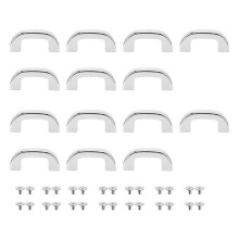 14 sets D-ring connector gesp zilverkleurig glad