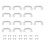 14 sets D-ring connector gesp zilverkleurig glad 1