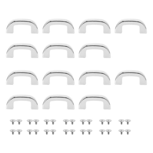 14 sets D-ring connector gesp zilverkleurig glad