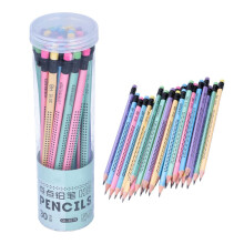 30 stuks HB antislip potloden in meerdere kleuren met gum.