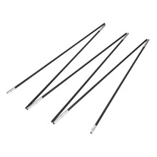 Fiberglass Camping Tent Poles Kit, 6-Segment Support Rods, Black