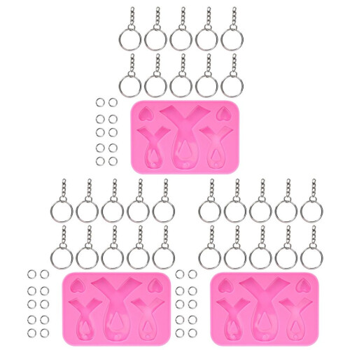3 Set Keychain Silicone Mold DIY Keyring Pendant 2