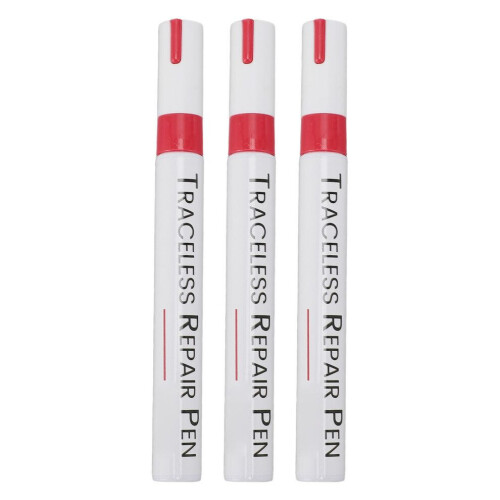 3Pcs Car Touch Up Paint Pen Scratch Remover Red